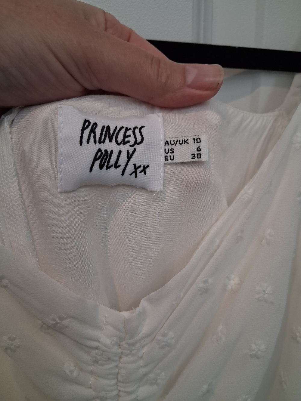 Princess Polly White Swiss Dot Ruffle Babydoll Mini Dress - Picture 5 of 8